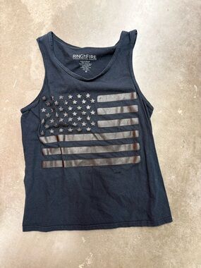 Ring of Fire Black Tank with Matte Flag Stars